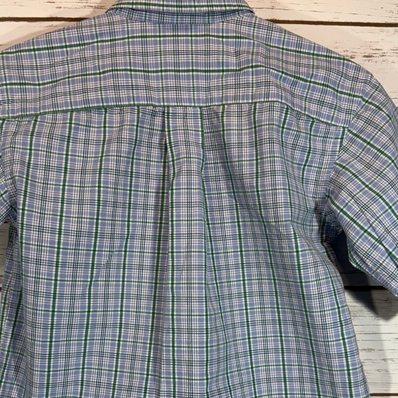 Ralph Lauren Shirt Blue and Green Plaid Button Down Short Sleeve Polo Symbol EUC - Picture 6 of 6